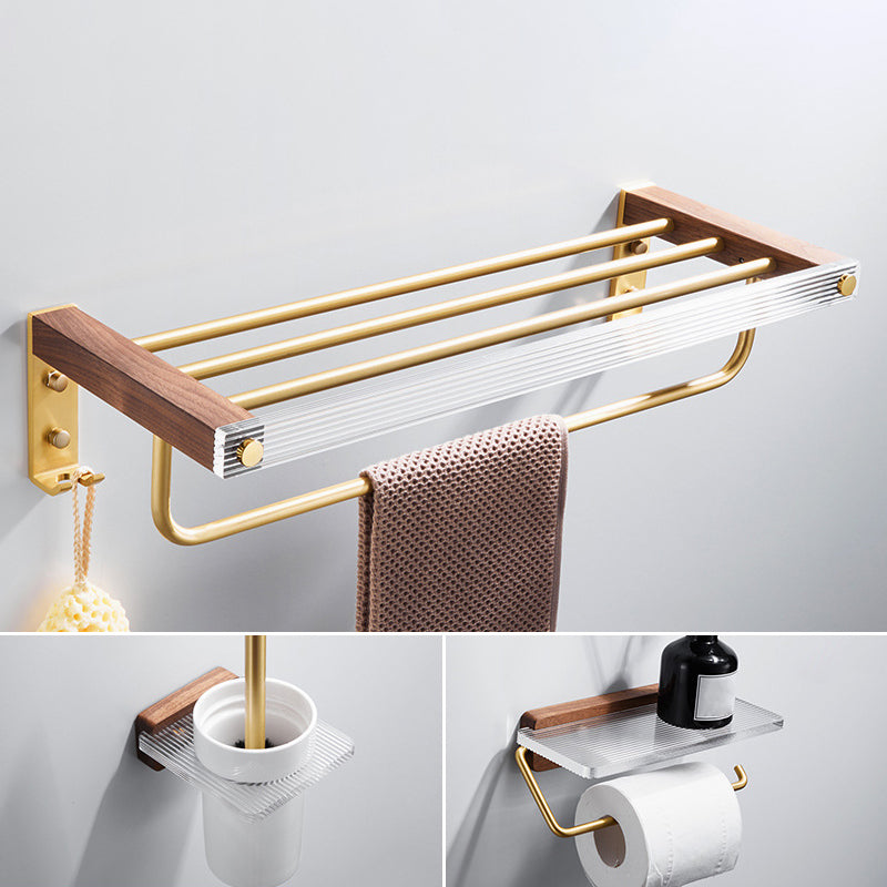 Metal Minimalist Bathroom Accessory as Individual or as a Set in Gold 3-Piece Set Clearhalo 'Bathroom Hardware Sets' 'Bathroom Hardware' 'Bathroom Remodel & Bathroom Fixtures' 'bathroom_hardware_sets' 'Home Improvement' 'home_improvement' 'home_improvement_bathroom_hardware_sets' 6426376