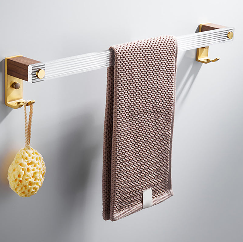 Metal Minimalist Bathroom Accessory as Individual or as a Set in Gold Towel Bar Clearhalo 'Bathroom Hardware Sets' 'Bathroom Hardware' 'Bathroom Remodel & Bathroom Fixtures' 'bathroom_hardware_sets' 'Home Improvement' 'home_improvement' 'home_improvement_bathroom_hardware_sets' 6426379