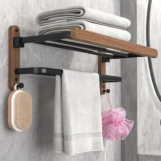 Metal and Wood Bathroom Accessory as Individual or as a Set without Punching Clearhalo 'Bathroom Hardware Sets' 'Bathroom Hardware' 'Bathroom Remodel & Bathroom Fixtures' 'bathroom_hardware_sets' 'Home Improvement' 'home_improvement' 'home_improvement_bathroom_hardware_sets' 6426400