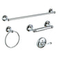Metal Bathroom Set Traditional Style Chrome Bathroom Hardware Set 4-Piece Set (24"L Towel Bar) Clearhalo 'Bathroom Hardware Sets' 'Bathroom Hardware' 'Bathroom Remodel & Bathroom Fixtures' 'bathroom_hardware_sets' 'Home Improvement' 'home_improvement' 'home_improvement_bathroom_hardware_sets' 6426461
