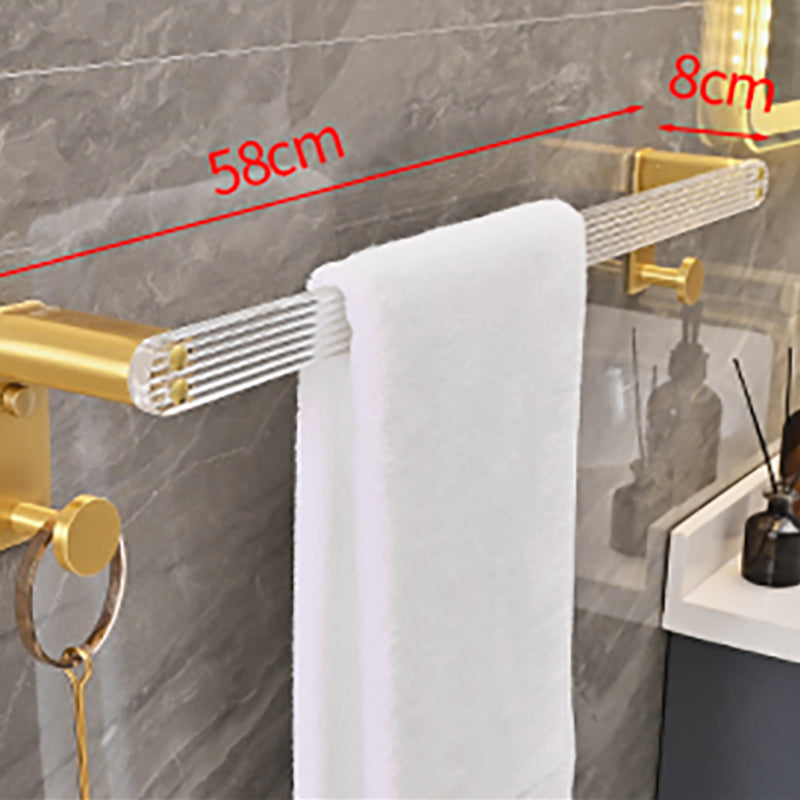 Metal and Acrylic Bathroom Accessory as Individual or as a Set in Gold Clearhalo 'Bathroom Hardware Sets' 'Bathroom Hardware' 'Bathroom Remodel & Bathroom Fixtures' 'bathroom_hardware_sets' 'Home Improvement' 'home_improvement' 'home_improvement_bathroom_hardware_sets' 6426556