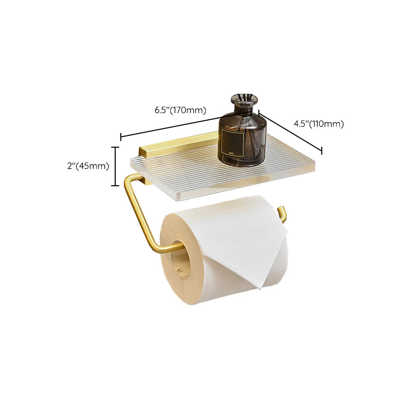 Metal and Acrylic Bathroom Accessory as Individual or as a Set in Gold Clearhalo 'Bathroom Hardware Sets' 'Bathroom Hardware' 'Bathroom Remodel & Bathroom Fixtures' 'bathroom_hardware_sets' 'Home Improvement' 'home_improvement' 'home_improvement_bathroom_hardware_sets' 6426570