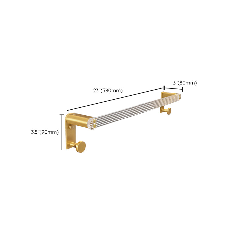Metal and Acrylic Bathroom Accessory as Individual or as a Set in Gold Clearhalo 'Bathroom Hardware Sets' 'Bathroom Hardware' 'Bathroom Remodel & Bathroom Fixtures' 'bathroom_hardware_sets' 'Home Improvement' 'home_improvement' 'home_improvement_bathroom_hardware_sets' 6426571