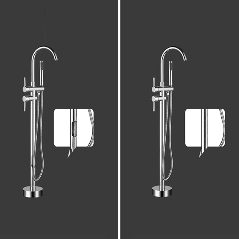 Modern Freestanding Tub Faucet Floor Mounted Lever Freestanding Tub Filler Trim Clearhalo 'Bathroom Remodel & Bathroom Fixtures' 'Bathtub Faucets' 'bathtub_faucets' 'Home Improvement' 'home_improvement' 'home_improvement_bathtub_faucets' 6426595