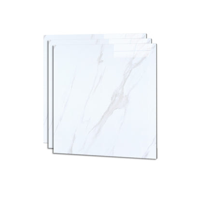 Square Ceramic Polished Straight Edge Singular Tile Marble Look Bathroom Floor Off-White Clearhalo 'Floor Tiles & Wall Tiles' 'floor_tiles_wall_tiles' 'Flooring 'Home Improvement' 'home_improvement' 'home_improvement_floor_tiles_wall_tiles' Walls and Ceiling' 6427815