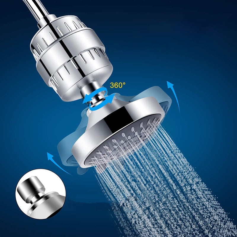 Modern Fixed Shower Head with Katalyst 4-inch Silver Wall-Mount Showerhead Clearhalo 'Bathroom Remodel & Bathroom Fixtures' 'Home Improvement' 'home_improvement' 'home_improvement_shower_heads' 'Shower Heads' 'shower_heads' 'Showers & Bathtubs Plumbing' 'Showers & Bathtubs' 6427834