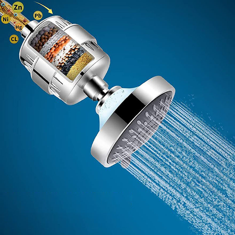 Modern Fixed Shower Head with Katalyst 4-inch Silver Wall-Mount Showerhead Clearhalo 'Bathroom Remodel & Bathroom Fixtures' 'Home Improvement' 'home_improvement' 'home_improvement_shower_heads' 'Shower Heads' 'shower_heads' 'Showers & Bathtubs Plumbing' 'Showers & Bathtubs' 6427835