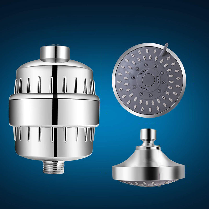 Modern Fixed Shower Head with Katalyst 4-inch Silver Wall-Mount Showerhead Clearhalo 'Bathroom Remodel & Bathroom Fixtures' 'Home Improvement' 'home_improvement' 'home_improvement_shower_heads' 'Shower Heads' 'shower_heads' 'Showers & Bathtubs Plumbing' 'Showers & Bathtubs' 6427836