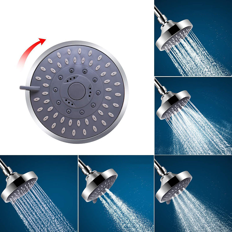 Modern Fixed Shower Head with Katalyst 4-inch Silver Wall-Mount Showerhead Clearhalo 'Bathroom Remodel & Bathroom Fixtures' 'Home Improvement' 'home_improvement' 'home_improvement_shower_heads' 'Shower Heads' 'shower_heads' 'Showers & Bathtubs Plumbing' 'Showers & Bathtubs' 6427838
