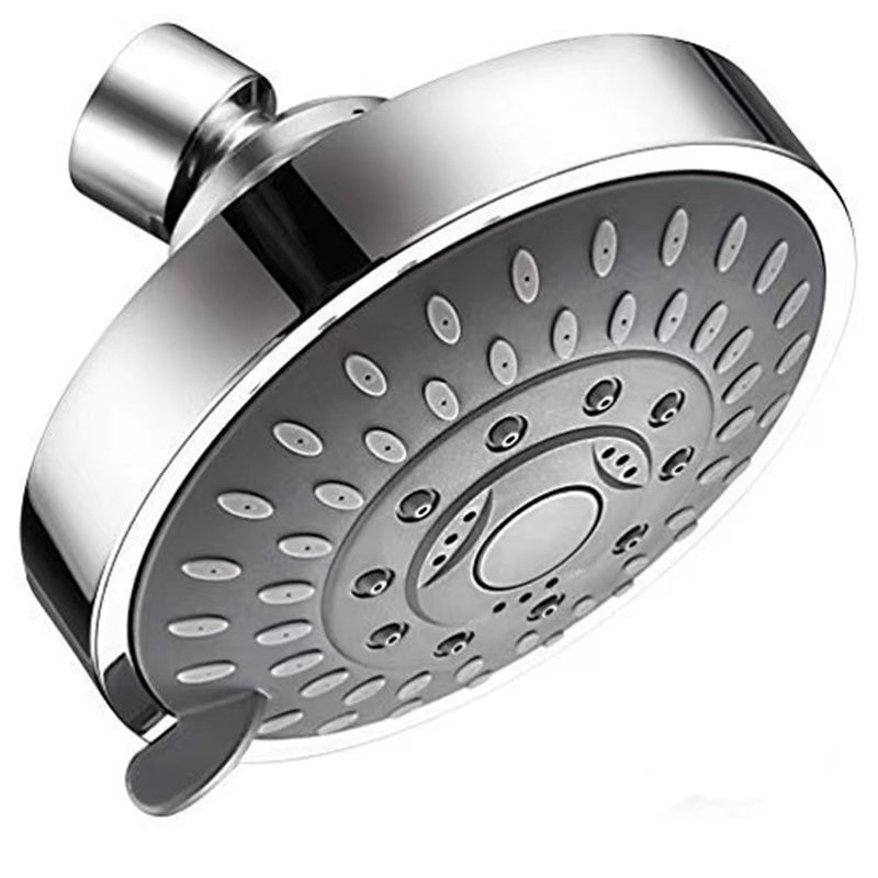 Modern Fixed Shower Head with Katalyst 4-inch Silver Wall-Mount Showerhead Body Jets Clearhalo 'Bathroom Remodel & Bathroom Fixtures' 'Home Improvement' 'home_improvement' 'home_improvement_shower_heads' 'Shower Heads' 'shower_heads' 'Showers & Bathtubs Plumbing' 'Showers & Bathtubs' 6427841