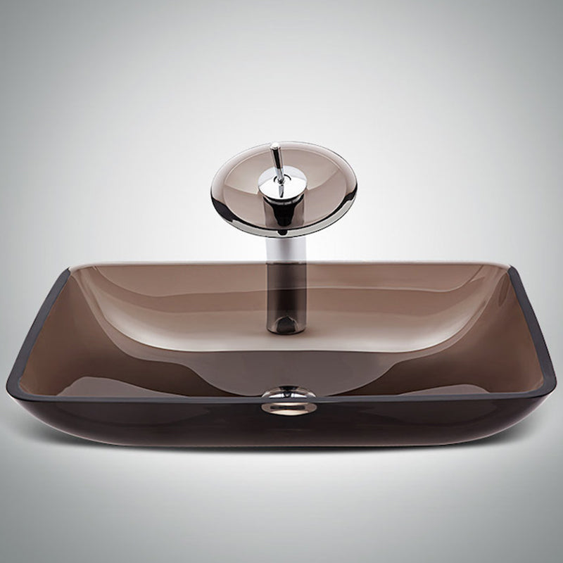 Modern Vessel Sink Oval Glass with Pop-Up Drain and Faucet Vessel Lavatory Sink Clearhalo 'Bathroom Remodel & Bathroom Fixtures' 'Bathroom Sinks & Faucet Components' 'Bathroom Sinks' 'bathroom_sink' 'Home Improvement' 'home_improvement' 'home_improvement_bathroom_sink' 6428035
