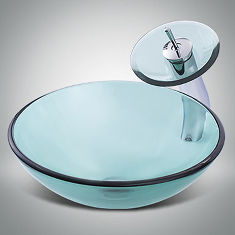 Modern Vessel Sink Oval Glass with Pop-Up Drain and Faucet Vessel Lavatory Sink Clearhalo 'Bathroom Remodel & Bathroom Fixtures' 'Bathroom Sinks & Faucet Components' 'Bathroom Sinks' 'bathroom_sink' 'Home Improvement' 'home_improvement' 'home_improvement_bathroom_sink' 6428041