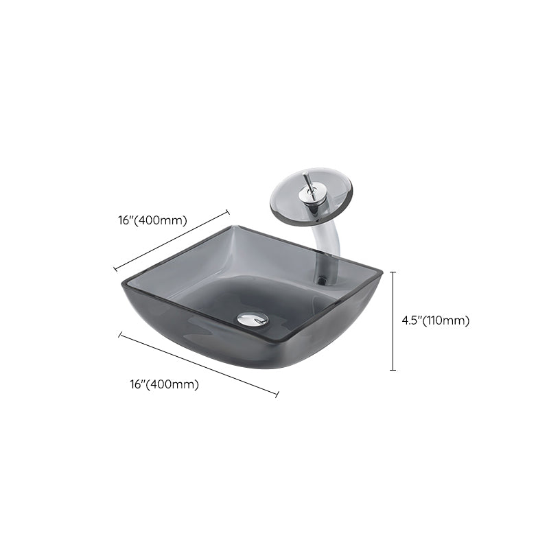 Modern Vessel Sink Oval Glass with Pop-Up Drain and Faucet Vessel Lavatory Sink Clearhalo 'Bathroom Remodel & Bathroom Fixtures' 'Bathroom Sinks & Faucet Components' 'Bathroom Sinks' 'bathroom_sink' 'Home Improvement' 'home_improvement' 'home_improvement_bathroom_sink' 6428064