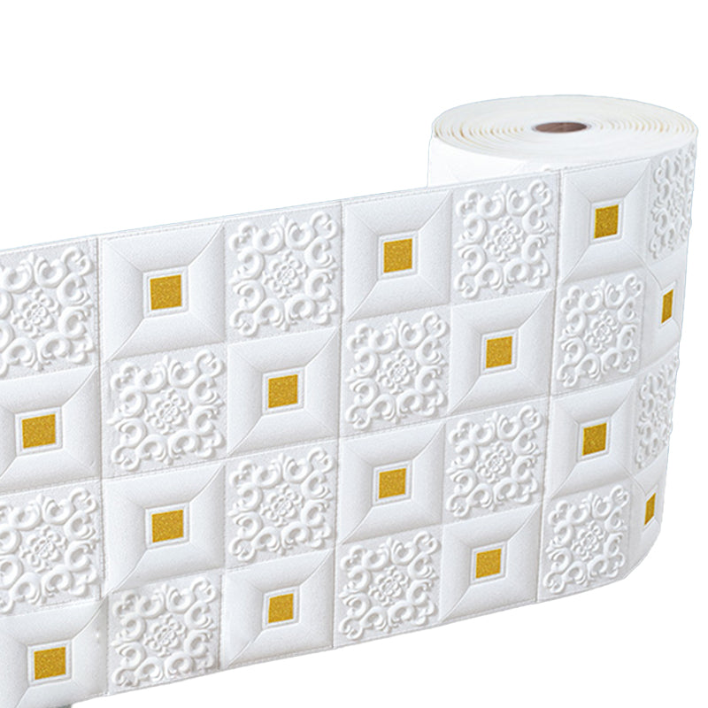 Modern Wall Ceiling 3D Embossed Peel and Stick Waterproof Wall Paneling in White Clearhalo 'Flooring 'Home Improvement' 'home_improvement' 'home_improvement_wall_paneling' 'Wall Paneling' 'wall_paneling' 'Walls & Ceilings' Walls and Ceiling' 6428172