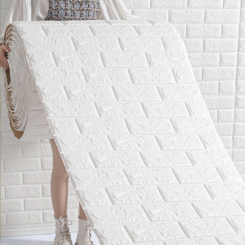 Modern Wall Ceiling 3D Embossed Peel and Stick Waterproof Wall Paneling in White Clearhalo 'Flooring 'Home Improvement' 'home_improvement' 'home_improvement_wall_paneling' 'Wall Paneling' 'wall_paneling' 'Walls & Ceilings' Walls and Ceiling' 6428177