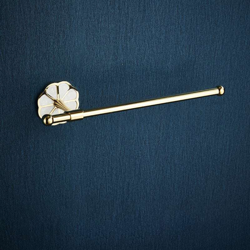 Metal Simple Bathroom Accessory as Individual or as a Set in Gold Towel Bar (12"L) Clearhalo 'Bathroom Hardware Sets' 'Bathroom Hardware' 'Bathroom Remodel & Bathroom Fixtures' 'bathroom_hardware_sets' 'Home Improvement' 'home_improvement' 'home_improvement_bathroom_hardware_sets' 6429100