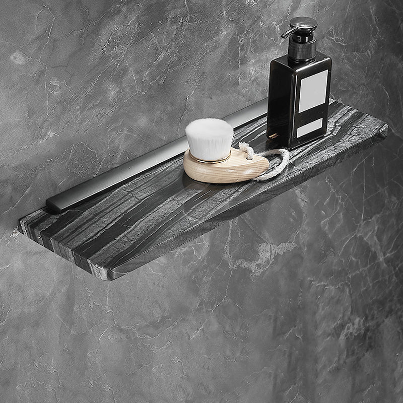 Metal and Marble Bathroom Accessory as Individual or as a Set in Black Bath Shelf (20"L ) Clearhalo 'Bathroom Hardware Sets' 'Bathroom Hardware' 'Bathroom Remodel & Bathroom Fixtures' 'bathroom_hardware_sets' 'Home Improvement' 'home_improvement' 'home_improvement_bathroom_hardware_sets' 6429128