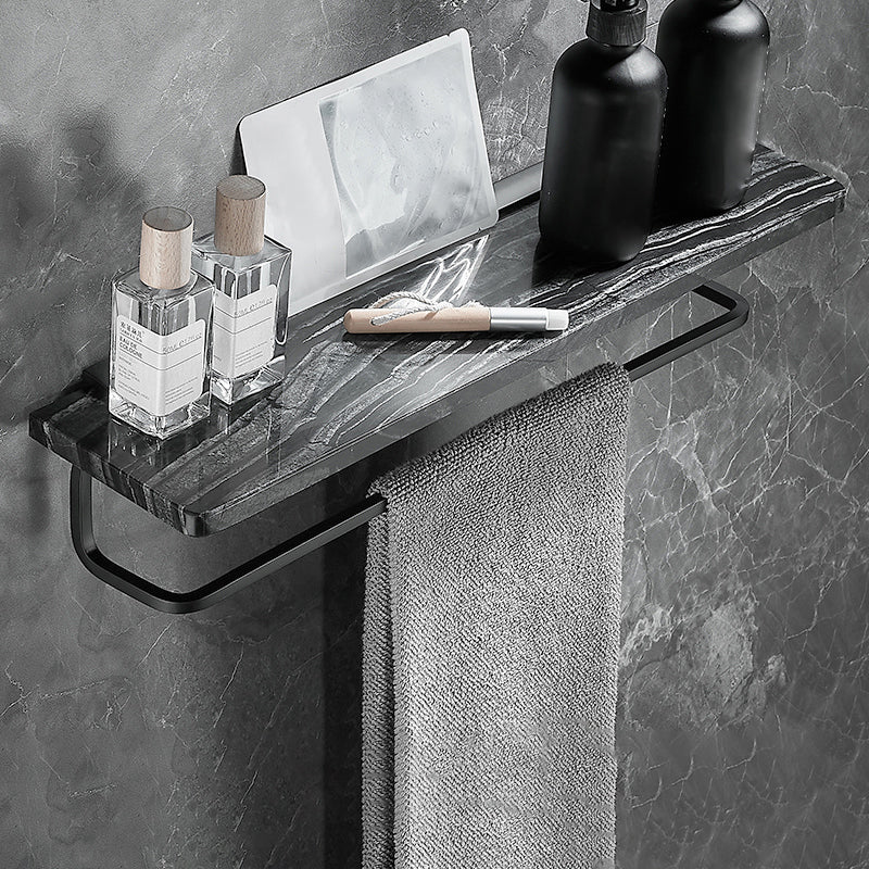 Metal and Marble Bathroom Accessory as Individual or as a Set in Black Clearhalo 'Bathroom Hardware Sets' 'Bathroom Hardware' 'Bathroom Remodel & Bathroom Fixtures' 'bathroom_hardware_sets' 'Home Improvement' 'home_improvement' 'home_improvement_bathroom_hardware_sets' 6429133