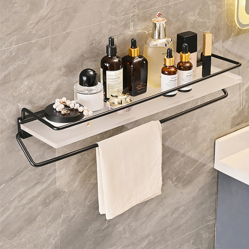 Metal and Acrylic Bathroom Accessory as Individual or as a Set in Black Bath Shelf (20"L ) Clearhalo 'Bathroom Hardware Sets' 'Bathroom Hardware' 'Bathroom Remodel & Bathroom Fixtures' 'bathroom_hardware_sets' 'Home Improvement' 'home_improvement' 'home_improvement_bathroom_hardware_sets' 6429162