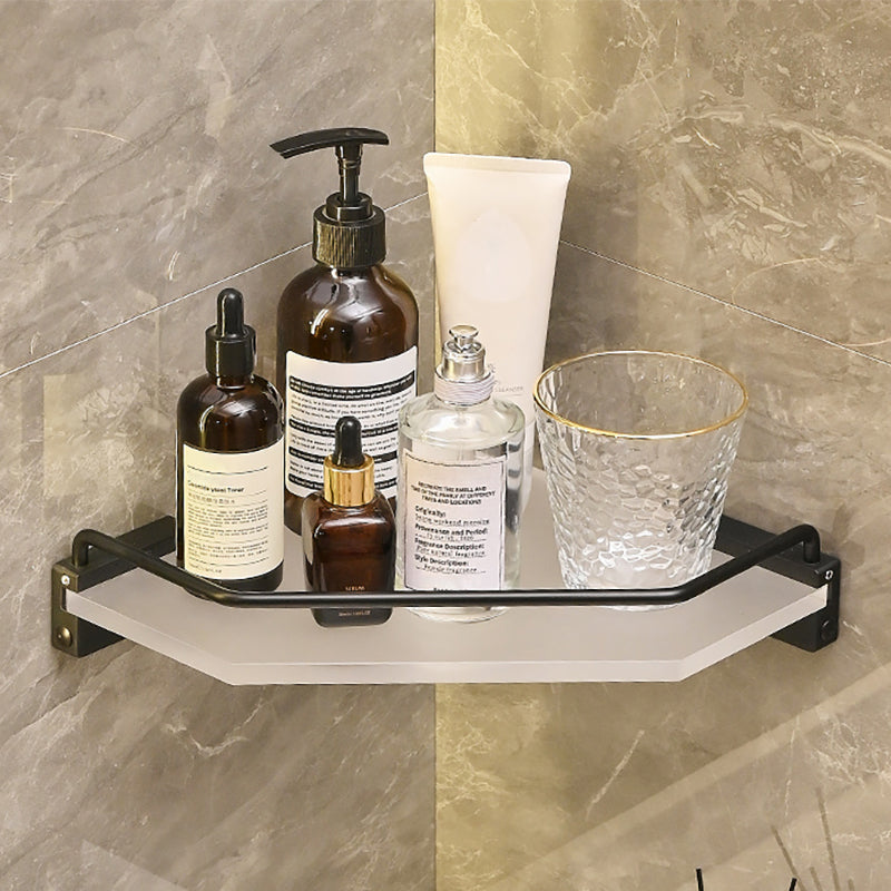 Metal and Acrylic Bathroom Accessory as Individual or as a Set in Black Bath Shelf Clearhalo 'Bathroom Hardware Sets' 'Bathroom Hardware' 'Bathroom Remodel & Bathroom Fixtures' 'bathroom_hardware_sets' 'Home Improvement' 'home_improvement' 'home_improvement_bathroom_hardware_sets' 6429163