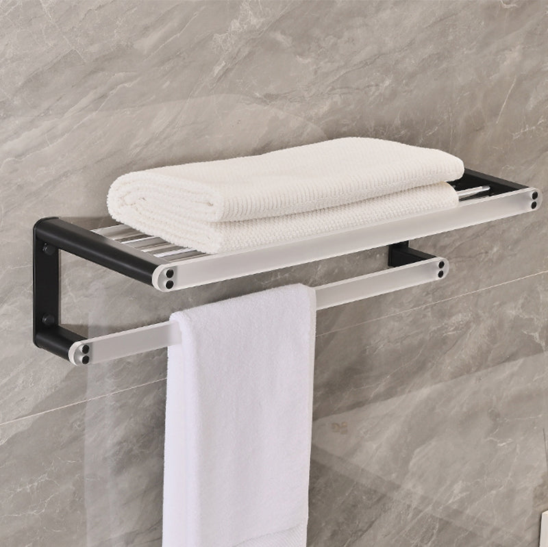 Metal and Acrylic Bathroom Accessory as Individual or as a Set in Black Towel Rack Clearhalo 'Bathroom Hardware Sets' 'Bathroom Hardware' 'Bathroom Remodel & Bathroom Fixtures' 'bathroom_hardware_sets' 'Home Improvement' 'home_improvement' 'home_improvement_bathroom_hardware_sets' 6429183
