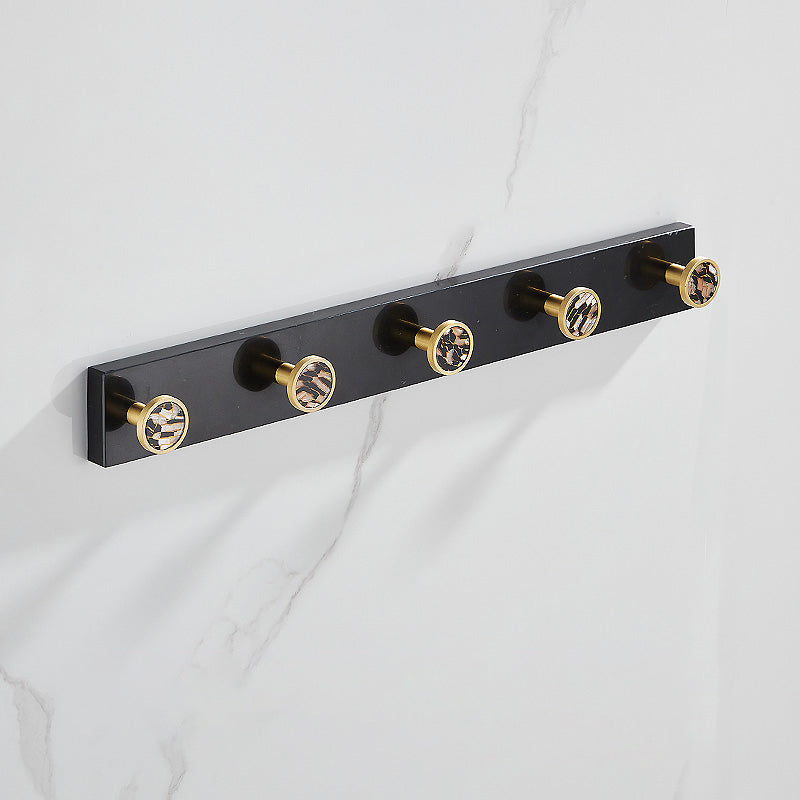 Metal and Marble Bathroom Minimalist Accessory as Individual or as a Set in Gold Towel Robe Hook Clearhalo 'Bathroom Hardware Sets' 'Bathroom Hardware' 'Bathroom Remodel & Bathroom Fixtures' 'bathroom_hardware_sets' 'Home Improvement' 'home_improvement' 'home_improvement_bathroom_hardware_sets' 6429216