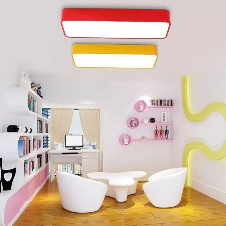 Acrylic Linear Ceiling Mount Light Baby Bedroom Kids Candy Colored LED Ceiling Lamp Clearhalo 'Ceiling Lights' 'Close To Ceiling Lights' 'Close to ceiling' 'Flush mount' 'Industrial Flush Mount' Lighting' 64377