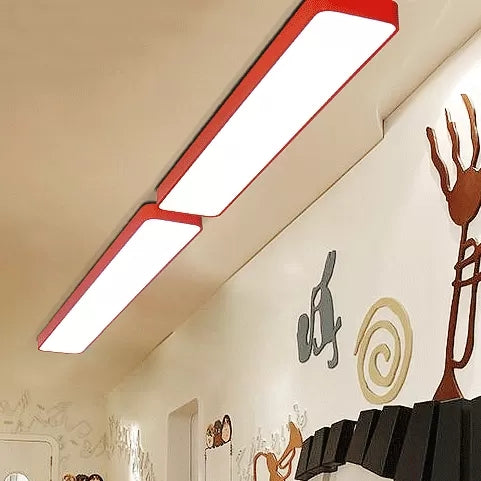 Acrylic Linear Ceiling Mount Light Baby Bedroom Kids Candy Colored LED Ceiling Lamp Clearhalo 'Ceiling Lights' 'Close To Ceiling Lights' 'Close to ceiling' 'Flush mount' 'Industrial Flush Mount' Lighting' 64380