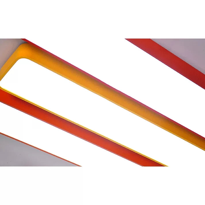 Acrylic Linear Ceiling Mount Light Baby Bedroom Kids Candy Colored LED Ceiling Lamp Clearhalo 'Ceiling Lights' 'Close To Ceiling Lights' 'Close to ceiling' 'Flush mount' 'Industrial Flush Mount' Lighting' 64382