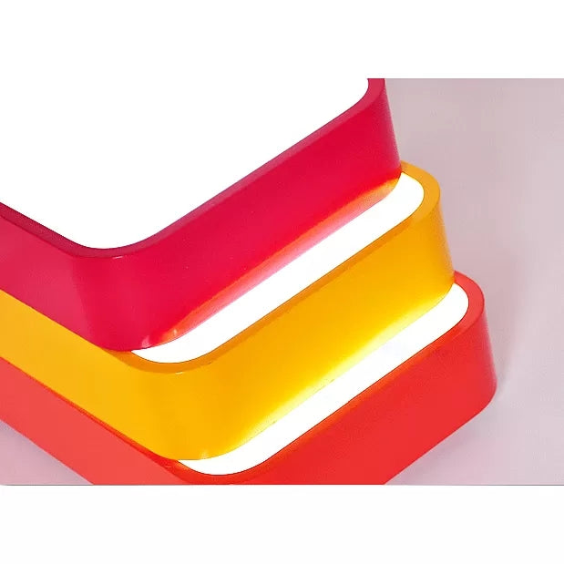 Acrylic Linear Ceiling Mount Light Baby Bedroom Kids Candy Colored LED Ceiling Lamp Clearhalo 'Ceiling Lights' 'Close To Ceiling Lights' 'Close to ceiling' 'Flush mount' 'Industrial Flush Mount' Lighting' 64383