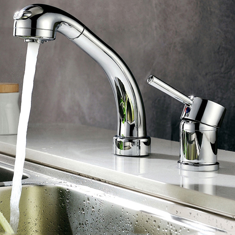 Contemporary Vessel Sink Faucet Lever Handles 2 Hole Faucets Low Arc Solid Brass Faucet Clearhalo 'Bathroom Remodel & Bathroom Fixtures' 'Bathroom Sink Faucets' 'Bathroom Sinks & Faucet Components' 'bathroom_sink_faucets' 'Home Improvement' 'home_improvement' 'home_improvement_bathroom_sink_faucets' 6438509