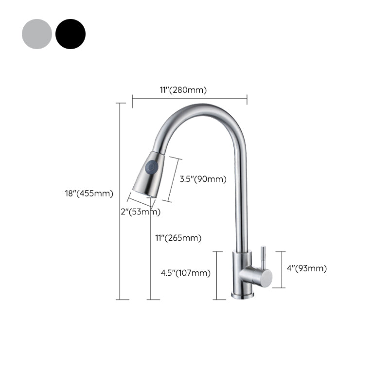 Modern Faucets 1-Handle Pull down with Water Dispenser Standard Kitchen Faucets Clearhalo 'Home Improvement' 'home_improvement' 'home_improvement_kitchen_faucets' 'Kitchen Faucets' 'Kitchen Remodel & Kitchen Fixtures' 'Kitchen Sinks & Faucet Components' 'kitchen_faucets' 6438608