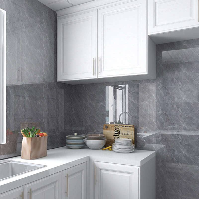PVC Peel and Stick Backsplash Wall Tile Rectangular Wallpaper Pewter 50-Piece Set Clearhalo 'Flooring 'Home Improvement' 'home_improvement' 'home_improvement_peel_stick_blacksplash' 'Peel & Stick Backsplash Tile' 'peel_stick_blacksplash' 'Walls & Ceilings' Walls and Ceiling' 6438738