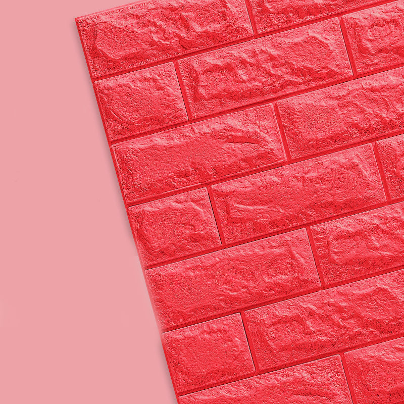 Contemporary Wall Paneling 3D Embossed Mosaic Design Waterproof Wall Ceiling Red Clearhalo 'Flooring 'Home Improvement' 'home_improvement' 'home_improvement_wall_paneling' 'Wall Paneling' 'wall_paneling' 'Walls & Ceilings' Walls and Ceiling' 6438773