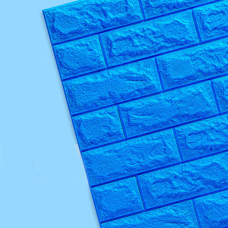 Contemporary Wall Paneling 3D Embossed Mosaic Design Waterproof Wall Ceiling Blue Clearhalo 'Flooring 'Home Improvement' 'home_improvement' 'home_improvement_wall_paneling' 'Wall Paneling' 'wall_paneling' 'Walls & Ceilings' Walls and Ceiling' 6438778