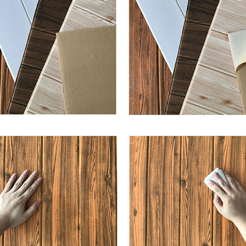 Faux Wood Wall Ceiling Living Room Shiplap Waterproof Peel and Press Wall Panel Clearhalo 'Flooring 'Home Improvement' 'home_improvement' 'home_improvement_wall_paneling' 'Wall Paneling' 'wall_paneling' 'Walls & Ceilings' Walls and Ceiling' 6438867