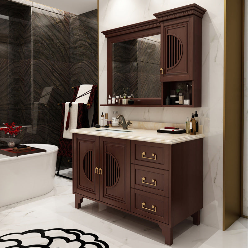 Traditional Sink Vanity Bathroom Vanity Cabinet with Mirror Cabinet Clearhalo 'Bathroom Remodel & Bathroom Fixtures' 'Bathroom Vanities' 'bathroom_vanities' 'Home Improvement' 'home_improvement' 'home_improvement_bathroom_vanities' 6438923