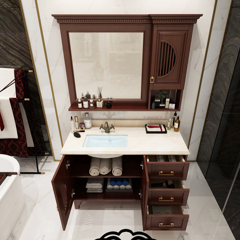 Traditional Sink Vanity Bathroom Vanity Cabinet with Mirror Cabinet Clearhalo 'Bathroom Remodel & Bathroom Fixtures' 'Bathroom Vanities' 'bathroom_vanities' 'Home Improvement' 'home_improvement' 'home_improvement_bathroom_vanities' 6438924