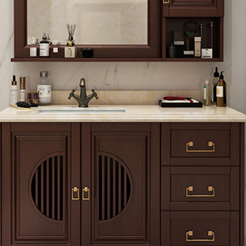 Traditional Sink Vanity Bathroom Vanity Cabinet with Mirror Cabinet Clearhalo 'Bathroom Remodel & Bathroom Fixtures' 'Bathroom Vanities' 'bathroom_vanities' 'Home Improvement' 'home_improvement' 'home_improvement_bathroom_vanities' 6438927