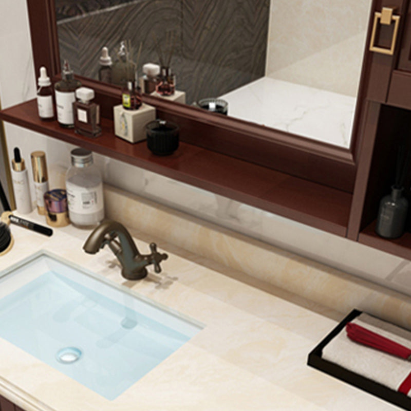 Traditional Sink Vanity Bathroom Vanity Cabinet with Mirror Cabinet Clearhalo 'Bathroom Remodel & Bathroom Fixtures' 'Bathroom Vanities' 'bathroom_vanities' 'Home Improvement' 'home_improvement' 'home_improvement_bathroom_vanities' 6438929