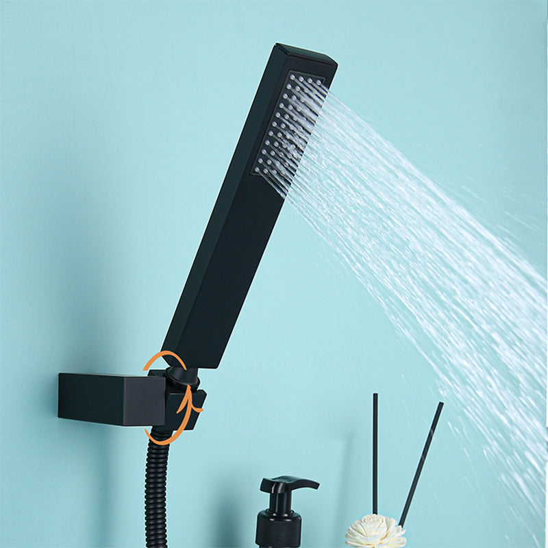 Modern Wall Mounted Copper Tub Filler Low Arc Waterfall Tub Faucet Trim Clearhalo 'Bathroom Remodel & Bathroom Fixtures' 'Bathtub Faucets' 'bathtub_faucets' 'Home Improvement' 'home_improvement' 'home_improvement_bathtub_faucets' 6439012