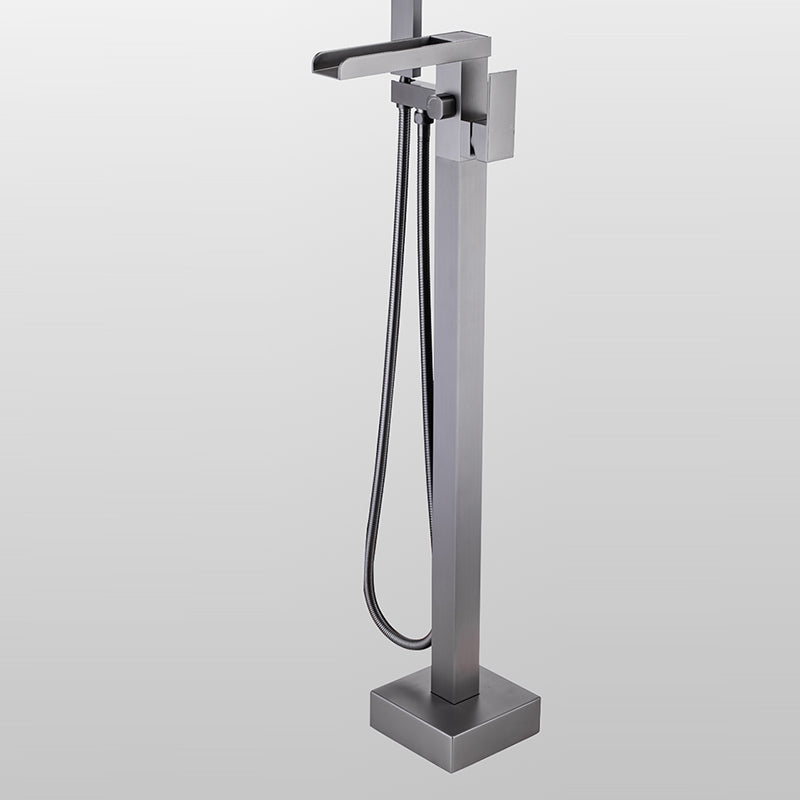 Modern Style Freestanding Faucet Floor Mounted Bathroom Faucet Clearhalo 'Bathroom Remodel & Bathroom Fixtures' 'Bathtub Faucets' 'bathtub_faucets' 'Home Improvement' 'home_improvement' 'home_improvement_bathtub_faucets' 6439070