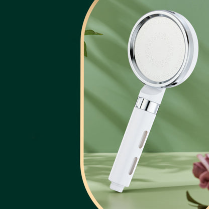 Contemporary Shower Head Wall-mounted Plastic Handheld Shower Head White-Silver Clearhalo 'Bathroom Remodel & Bathroom Fixtures' 'Home Improvement' 'home_improvement' 'home_improvement_shower_heads' 'Shower Heads' 'shower_heads' 'Showers & Bathtubs Plumbing' 'Showers & Bathtubs' 6439085