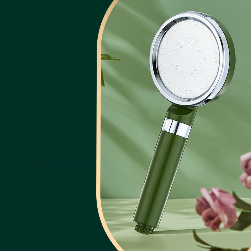 Contemporary Shower Head Wall-mounted Plastic Handheld Shower Head Green-Silver Clearhalo 'Bathroom Remodel & Bathroom Fixtures' 'Home Improvement' 'home_improvement' 'home_improvement_shower_heads' 'Shower Heads' 'shower_heads' 'Showers & Bathtubs Plumbing' 'Showers & Bathtubs' 6439087
