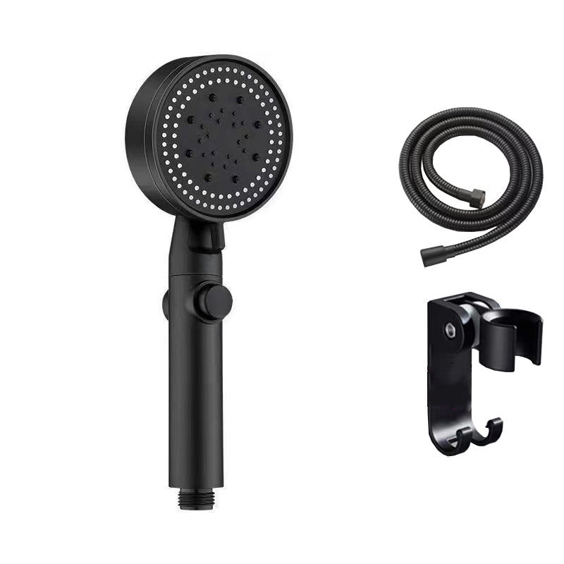 Plastic Bathroom Shower Head Wall-mounted Shower Head with Adjustable Spray Pattern Black Shower Heads & Hose & Wall pedestal Clearhalo 'Bathroom Remodel & Bathroom Fixtures' 'Home Improvement' 'home_improvement' 'home_improvement_shower_heads' 'Shower Heads' 'shower_heads' 'Showers & Bathtubs Plumbing' 'Showers & Bathtubs' 6439132