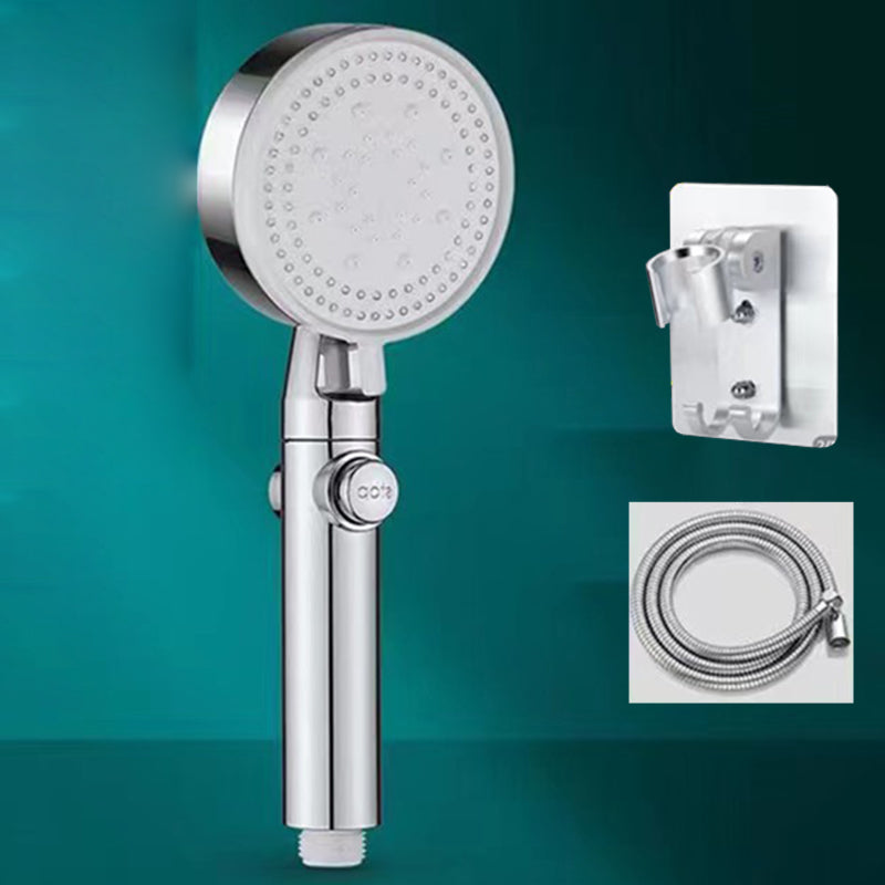 Plastic Bathroom Shower Head Wall-mounted Shower Head with Adjustable Spray Pattern Silver Shower Heads & Hose & Wall pedestal Clearhalo 'Bathroom Remodel & Bathroom Fixtures' 'Home Improvement' 'home_improvement' 'home_improvement_shower_heads' 'Shower Heads' 'shower_heads' 'Showers & Bathtubs Plumbing' 'Showers & Bathtubs' 6439137