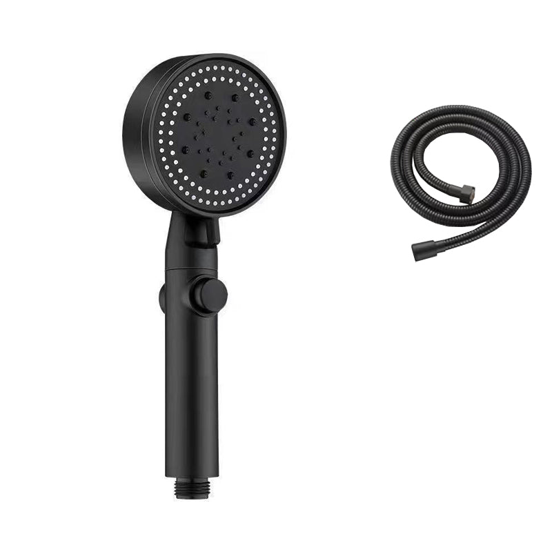 Plastic Bathroom Shower Head Wall-mounted Shower Head with Adjustable Spray Pattern Black Shower Head with Hose Clearhalo 'Bathroom Remodel & Bathroom Fixtures' 'Home Improvement' 'home_improvement' 'home_improvement_shower_heads' 'Shower Heads' 'shower_heads' 'Showers & Bathtubs Plumbing' 'Showers & Bathtubs' 6439138