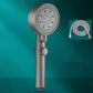 Plastic Bathroom Shower Head Wall-mounted Shower Head with Adjustable Spray Pattern Grey Shower Head with Hose Clearhalo 'Bathroom Remodel & Bathroom Fixtures' 'Home Improvement' 'home_improvement' 'home_improvement_shower_heads' 'Shower Heads' 'shower_heads' 'Showers & Bathtubs Plumbing' 'Showers & Bathtubs' 6439140