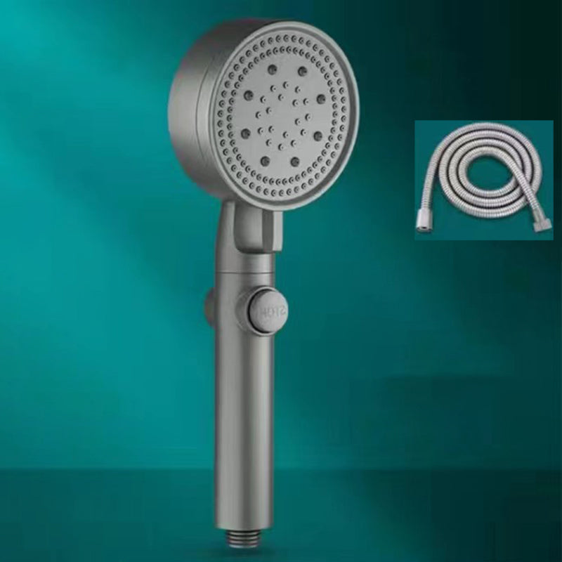 Plastic Bathroom Shower Head Wall-mounted Shower Head with Adjustable Spray Pattern Grey Shower Head with Hose Clearhalo 'Bathroom Remodel & Bathroom Fixtures' 'Home Improvement' 'home_improvement' 'home_improvement_shower_heads' 'Shower Heads' 'shower_heads' 'Showers & Bathtubs Plumbing' 'Showers & Bathtubs' 6439140