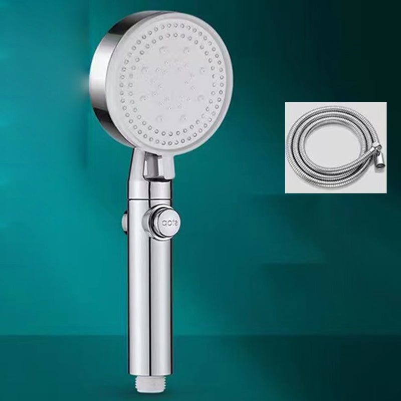 Plastic Bathroom Shower Head Wall-mounted Shower Head with Adjustable Spray Pattern Silver Shower Head with Hose Clearhalo 'Bathroom Remodel & Bathroom Fixtures' 'Home Improvement' 'home_improvement' 'home_improvement_shower_heads' 'Shower Heads' 'shower_heads' 'Showers & Bathtubs Plumbing' 'Showers & Bathtubs' 6439142